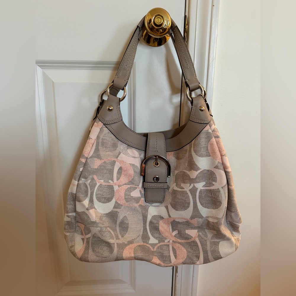 Coach Signature Pattern Hobo Bag